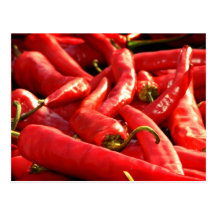 Rot - heißer Chili Postkarte