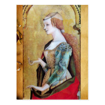 Rot MARIA-MAGDALENE 2, Gold, Pergament Postkarte
