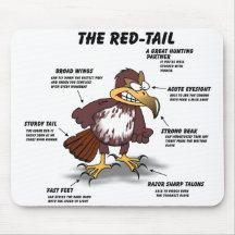Rot-Schwanz Falke-Cartoon Mousepads