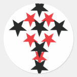 rot-schwarzes Sternkreuz Runde Sticker