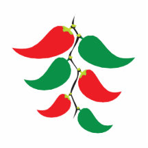 Rot und Paprika-Grafik auf einer Schnur Acryl Ausschnitte