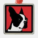 Rot-Verzierung Bostons Terrier Ornament