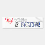 Rot, weiß und Romney! Auto Aufkleber