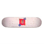 Rote abstrakte mit Blumenkunst Bedruckte Skateboarddecks