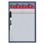 Rote Apfel-blaues kariertes Memo Boards