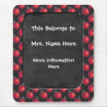 Rote Apfel-Tafel Mousepad