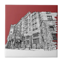 Rote Architekturtinte Kachel