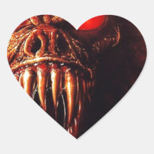 rote Augen des Monsters mit Reißzähnen Sticker