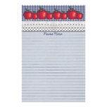 Rote blaue karierte Öse Apples Individuelles Büropapier