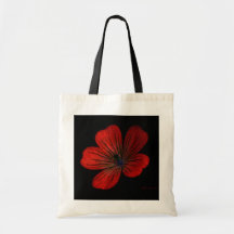 Rote Blume Leinentaschen