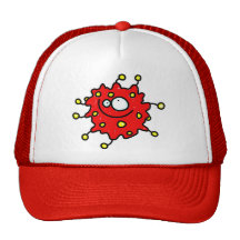 Rote Cartoon-Mikrobe Truckercap