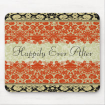 Rote Damast-Hochzeit mousepads