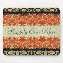 Rote Damast-Hochzeit mousepads