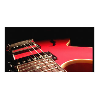 Rote E-Gitarre Photo Karten Vorlage
