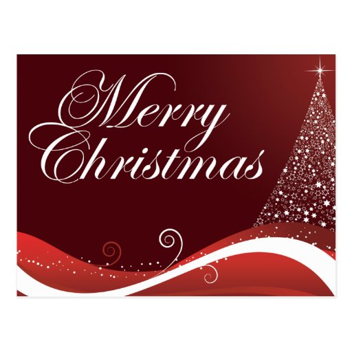 Rote frohe Weihnachten Postkarten
