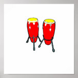 Rote gelbe Congas im Standgraphikbild Posterdrucke