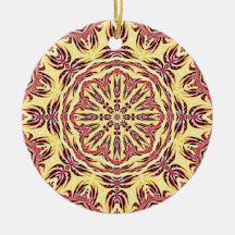 Rote gelbe Fraktal Design-Verzierung Ornamente