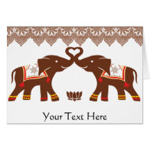 Rote Hennastrauch-Elefant-Liebe-Karte