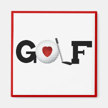 Rote Herz-Golf-T-Shirts und Geschenke Magnete