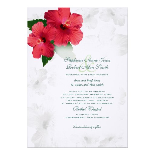 Rote Hibiskus-Blumen, kundenspezifische Hochzeits-