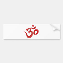 Rote hindische Symbol-OM-Om Devanagari Kalligraphi Autosticker