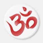 Rote hindische Symbol-OM-Om Devanagari Kalligraphi Kühlschrankmagnete