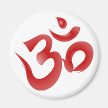 Rote hindische Symbol-OM-Om Devanagari Kalligraphi Kühlschrankmagnete