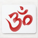 Rote hindische Symbol-OM-Om Devanagari Kalligraphi Mousepad