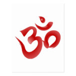 Rote hindische Symbol-OM-Om Devanagari Kalligraphi Postkarten