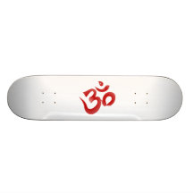 Rote hindische Symbol-OM-Om Devanagari Kalligraphi Personalisierte Skatedecks
