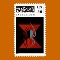 Rote Hourglass-Spinne briefmarken