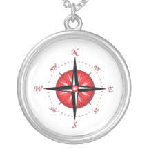 Rote Kompass-Rose Personalisierter Schmuck