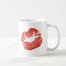 Rote Lippen Teetasse
