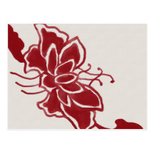 Rote Lotos-Blumen-Postkarte
