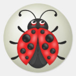 Rote Marienkäfer-Aufkleber-Blätter