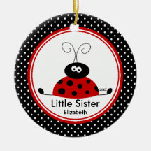 Rote Marienkäfer-kleine Schwester-Weihnachtsverzie Ornamente