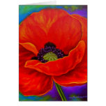 Rote Mohnblumen-Blumen-Malerei - multi Grußkarte