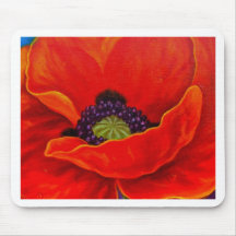 Rote Mohnblumen-Blumen-Malerei - multi Mauspad