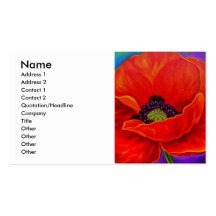 Rote Mohnblumen-Blumen-Malerei - multi Visitenkarte