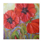Rote Mohnblumen-Fliese