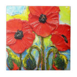 Rote Mohnblumen-Fliese