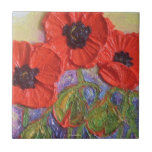 Rote Mohnblumen-Fliese
