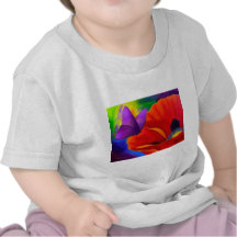 Rote Mohnblumen-Schmetterlings-Malerei-Kunst - mul Shirt