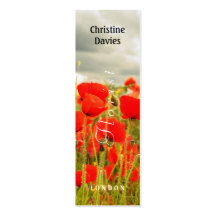 Rote Mohnblumen und der Himmel photograhy, Florist Visitenkartenvorlagen