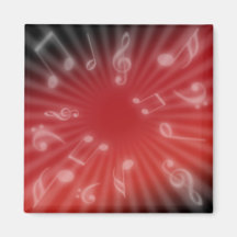 Rote Musik Kühlschrankmagnet