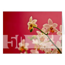 Rote Orchidee • 50. Geburtstags-Karte