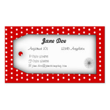 Rote Polka Dot Business Card Visitenkarte