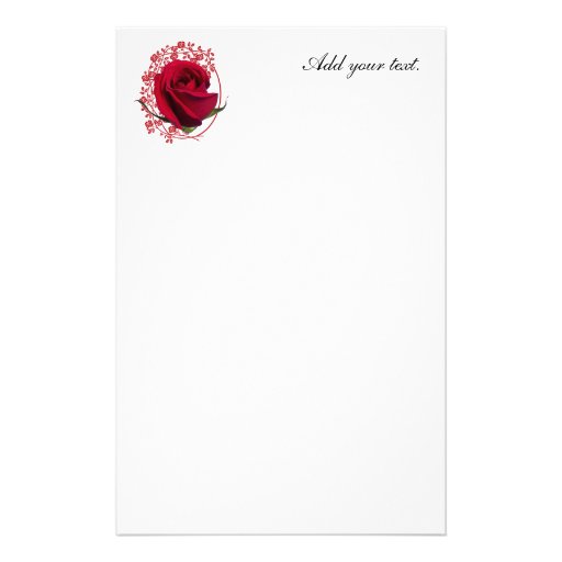 Rote Rose Bedrucktes Büropapier