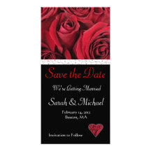 Rote Rose, die Save the Date Karte Wedding ist Photo Karte