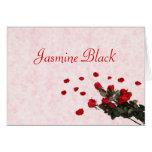 Rote Rosen - Hochzeitstabellen-Name placecards Karte